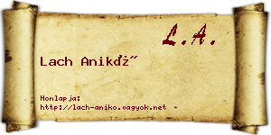 Lach Anikó névjegykártya